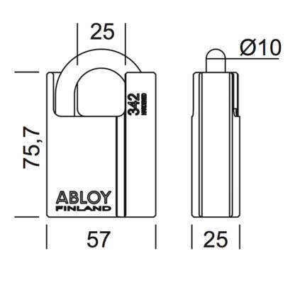 Abloy® PL342T/25 Protec2 hangslot - Afbeelding 2