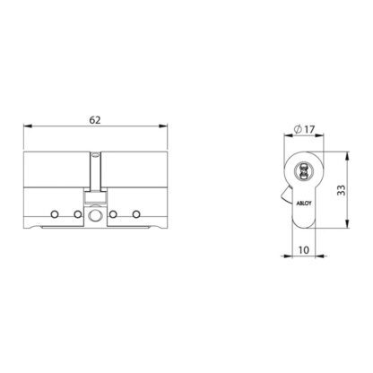 Abloy® dubbele cilinder 30/30 Protec² - Afbeelding 2