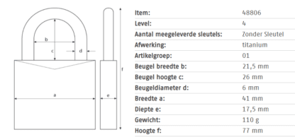 Abus®Cijferslot 145/40 Titanium - Afbeelding 2
