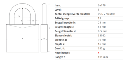 Abus® 65/40HB63 hangslot - Afbeelding 2