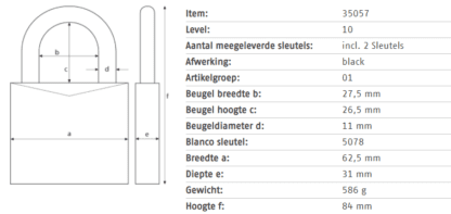 Abus hangslot Granit 37/55 - Afbeelding 3