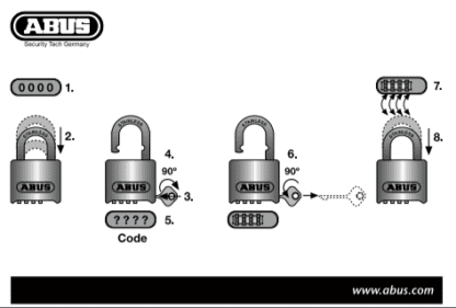 Abus® Cijferslot 180IB 50mm beugel - Afbeelding 3
